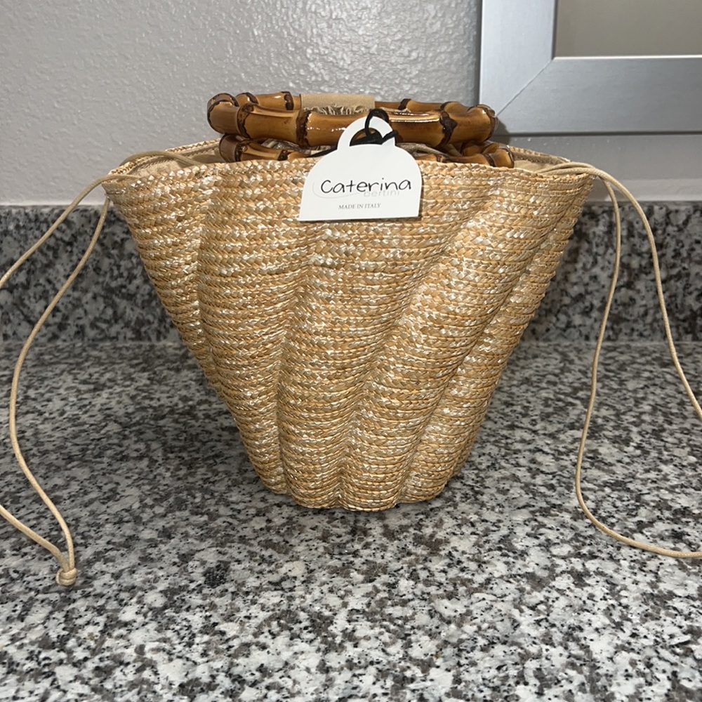 Caterina Bertini Woven Straw Tote - Picture 2 of 5